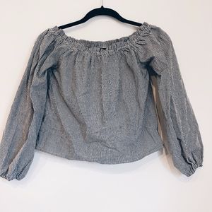 BRANDY MELVILLE Off the Shoulder Striped Top